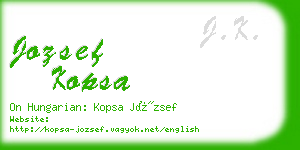 jozsef kopsa business card